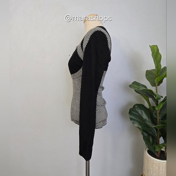 Alexander McQueen 2003 Scanners Collection Black and White Checked Sweater - Picture 3 of 8